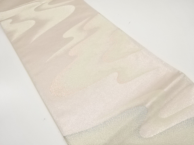 JAPANESE KIMONO / ANTIQUE FUKURO OBI / SILK / WOVEN MIST